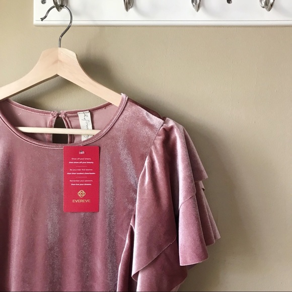 Allison Joy Tops - ✨HP✨NWT Allison Joy | Flutter Sleeve Velvet Top